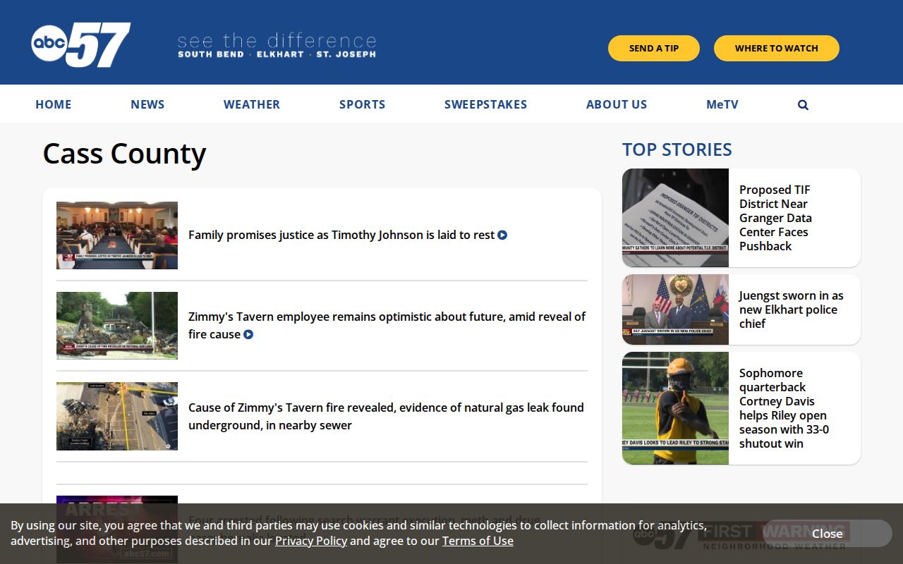 ABC57 Cass County crime and arrest news index