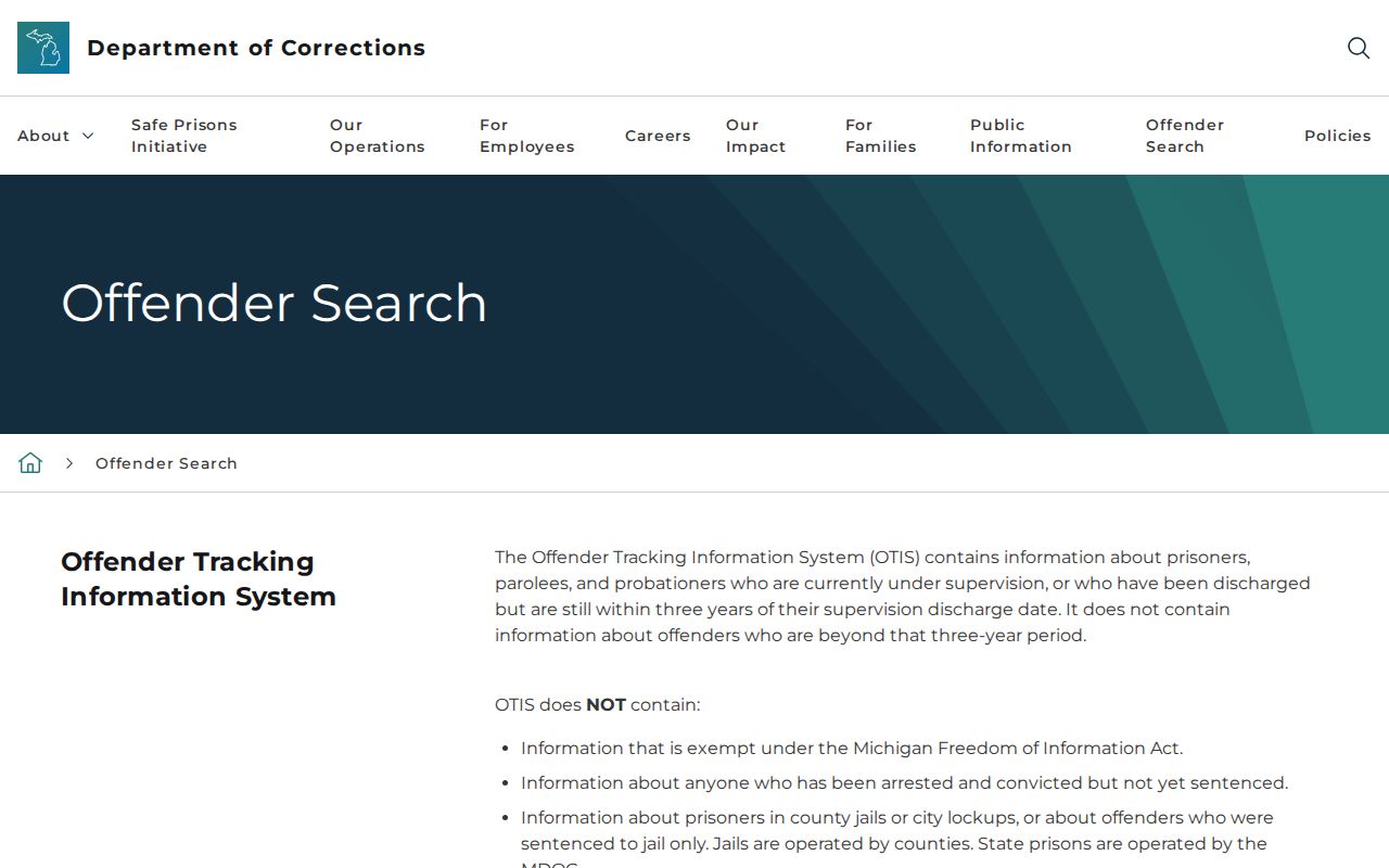 Michigan corrections offender photo lookup for Cass County records